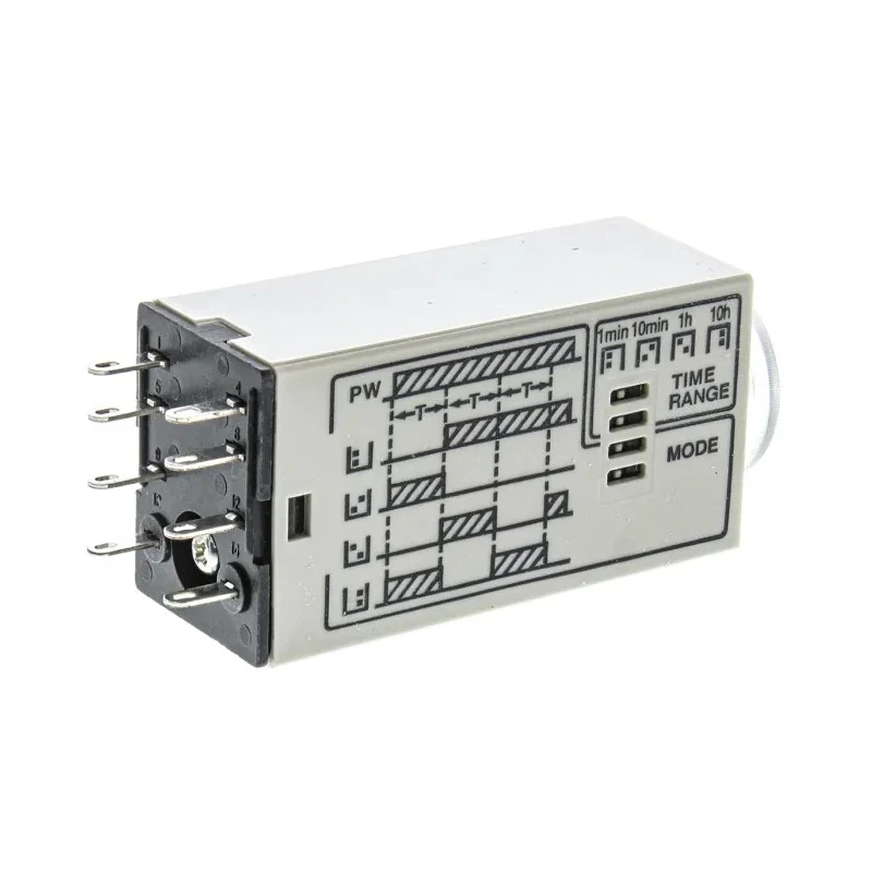 Omron H3YN Series DIN Rail Timer Relay, 2-Contact DPDT, 24 V DC/24 V AC, Multifunction Timer 0.1 min to 10 h 