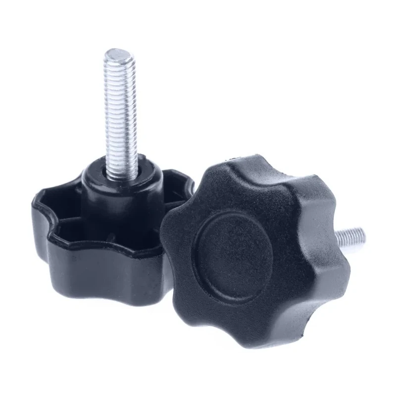RS PRO Black Thermoplastic Multiple Lobes Clamping Knob M5 Threaded Stud 28 mm Diameter 161-133