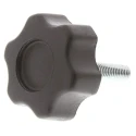 RS PRO Black Thermoplastic Multiple Lobes Clamping Knob M5 Threaded Stud 28 mm Diameter 161-133