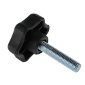 RS PRO Black Polyamide 6 Multiple Lobes Clamping Knob Threaded Stud 40 mm Diameter 20 mm Thread Length 161-161