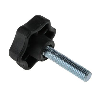 RS PRO Black Polyamide 6 Multiple Lobes Clamping Knob Threaded Stud 40 mm Diameter 20 mm Thread Length 161-161