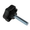 RS PRO Black Polyamide 6 Multiple Lobes Clamping Knob Threaded Stud 40 mm Diameter 20 mm Thread Length 161-161