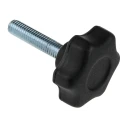 RS PRO Black Polyamide 6 Multiple Lobes Clamping Knob Threaded Stud 40 mm Diameter 20 mm Thread Length 161-161