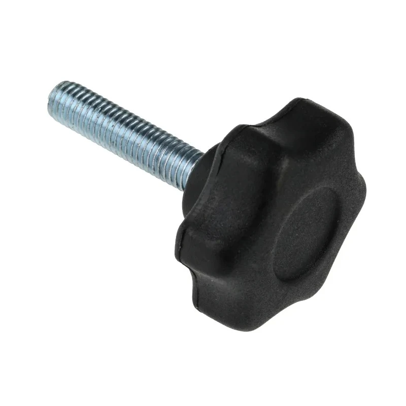RS PRO Black Polyamide 6 Multiple Lobes Clamping Knob Threaded Stud 40 mm Diameter 20 mm Thread Length 161-161