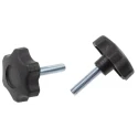 RS PRO Black Thermoplastic Multiple Lobes Clamping Knob M10 Threaded Stud 60 mm Diameter 40 mm Thread Length 161-206