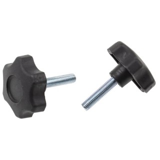 RS PRO Black Thermoplastic Multiple Lobes Clamping Knob M10 Threaded Stud 60 mm Diameter 40 mm Thread Length 161-206