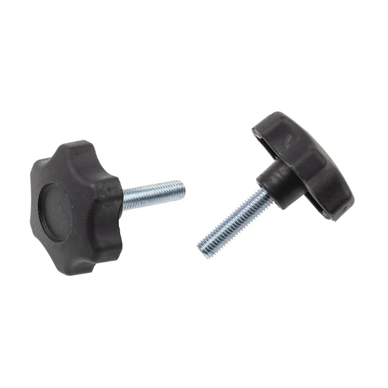 RS PRO Black Thermoplastic Multiple Lobes Clamping Knob M10 Threaded Stud 60 mm Diameter 40 mm Thread Length 161-206