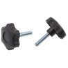 RS PRO Black Thermoplastic Multiple Lobes Clamping Knob M10 Threaded Stud 60 mm Diameter 40 mm Thread Length 161-206