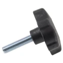 RS PRO Black Thermoplastic Multiple Lobes Clamping Knob M10 Threaded Stud 60 mm Diameter 40 mm Thread Length 161-206