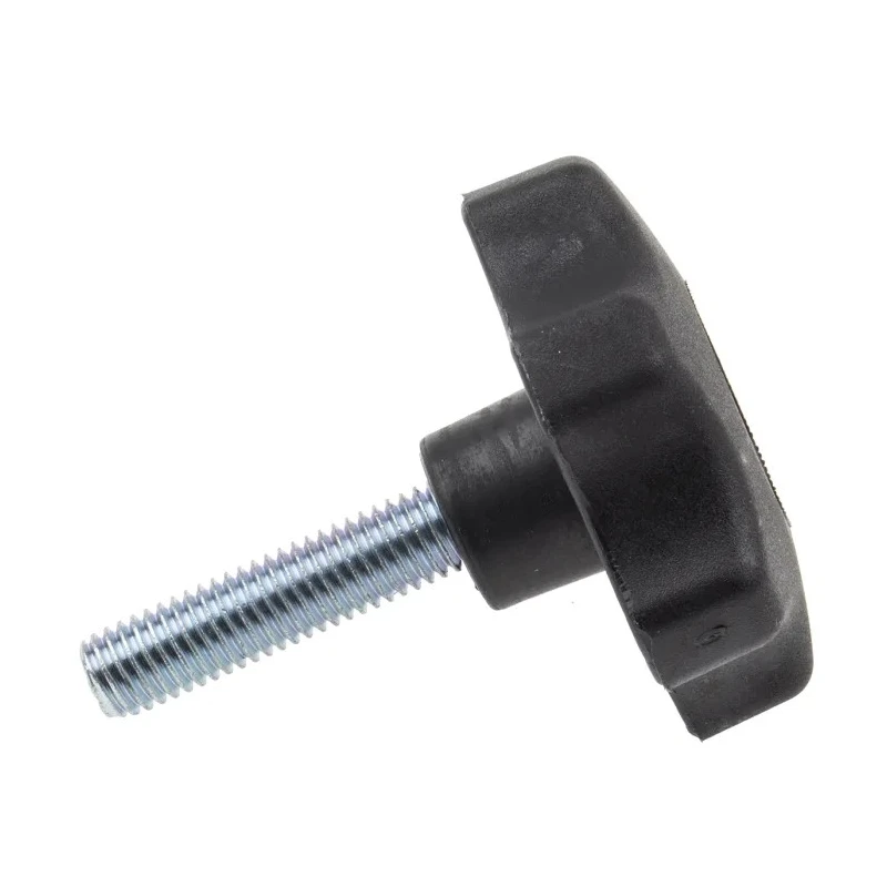 RS PRO Black Thermoplastic Multiple Lobes Clamping Knob M10 Threaded Stud 60 mm Diameter 40 mm Thread Length 161-206