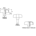RS PRO Black Thermoplastic Wing Clamping Knob, Threaded Through Hole 161-436