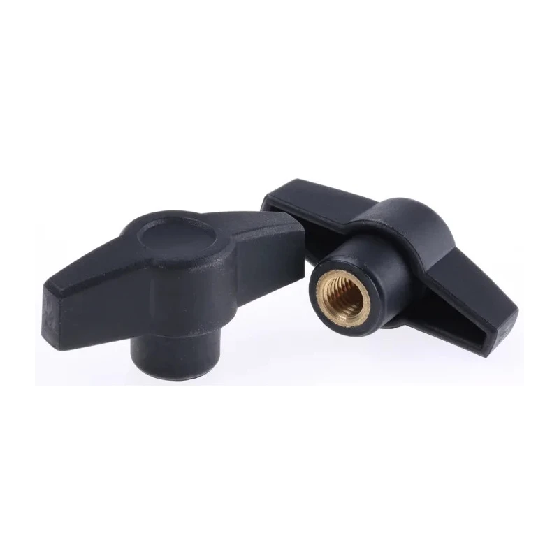 RS PRO Black Thermoplastic Wing Clamping Knob, Threaded Through Hole, 60 mm Diameter, 15 mm Thread Length 161-486