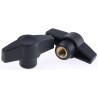 RS PRO Black Thermoplastic Wing Clamping Knob, Threaded Through Hole, 60 mm Diameter, 15 mm Thread Length 161-486