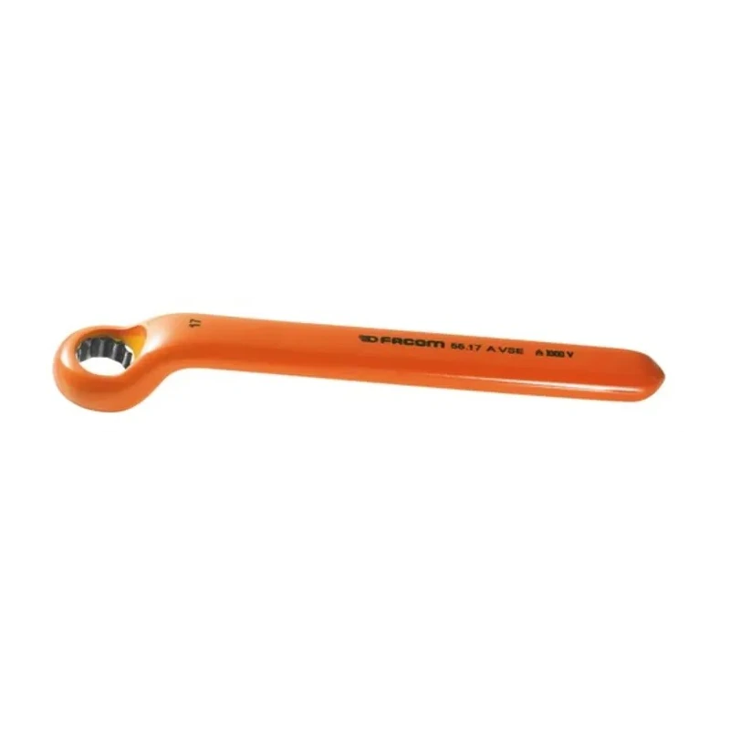 Facom VDE 1000V Insulated Offset Ring Spanner 17 mm, 198 mm Length 55.17AVSE