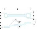 Facom Metric Offset Ring Spanner 34 x 36 mm, 440mm Overall Length 12-Point Chrome Finish 55A.34X36
