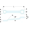 Facom Chrome Finished Metric Offset Ring Spanner 7 x 8 mm 172mm Overall Length 12-Point Profile 55A.7X8