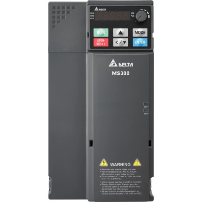 Delta Electronics Inverter Drive, 5.5 kW, 3 Phase, Variable Frequency Drive, DIN Rail Mount, IP20, 528V VFD13AMS43AFSAA