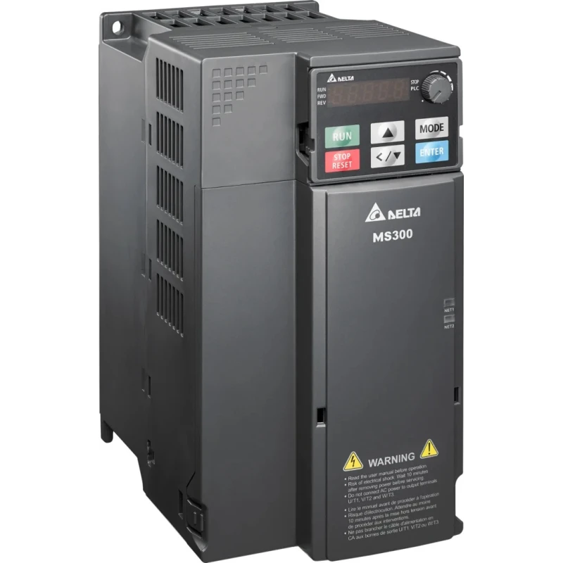 Delta Electronics Inverter Drive, 5.5 kW, 3 Phase, Variable Frequency Drive, DIN Rail Mount, IP20, 528V VFD13AMS43AFSAA