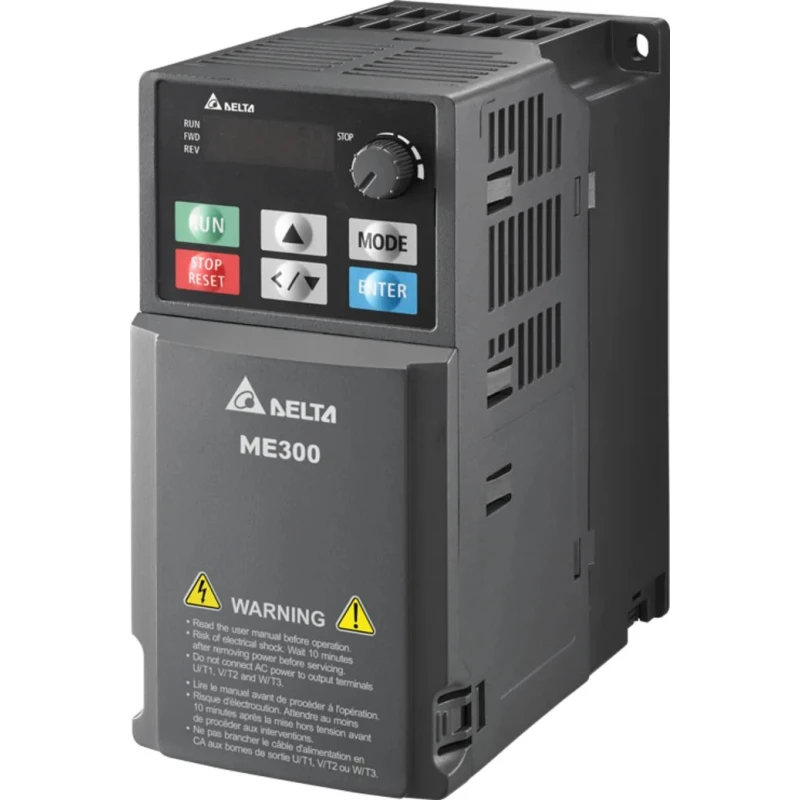 Delta Electronics Inverter Drive VFD4A2ME43AFSAA, 1.5 kW, 3 Phase, 528V, 4.2 A, Variable Frequency, DIN Rail Mount IP20
