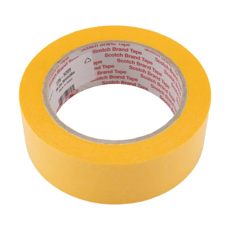 3M Gold Scotch Masking Tape 36mm x 50m Acrylic Adhesive Paper Backing UV Resistant 100°C Maximum Operating 3M 244 36mmx50m