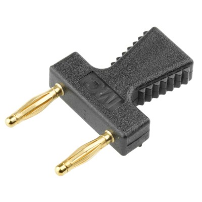 Staubli KS2 Jumper Straight Male Black Closed Top 2 Way 1 Row 12 mm Pitch 63.9354.21