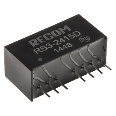 Recom DC/DC Converter 15V Output, 36V / 18V Input, 3W Power, 8-Pin SIP Through Hole Mount RS3-2415D