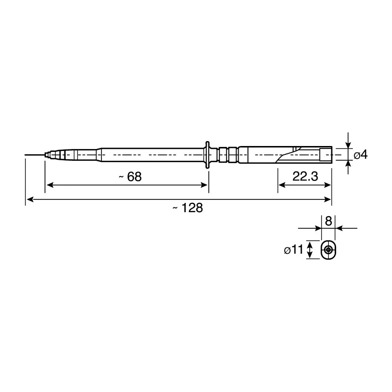Staubli Spring Loaded Test Probe 4 mm Tip, 1 kV Voltage, 1 A Current 24.0238-22