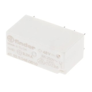 Finder PCB Power Relay 48V DC Coil 8A Switching Current DPDT 41.52.9.048.0010