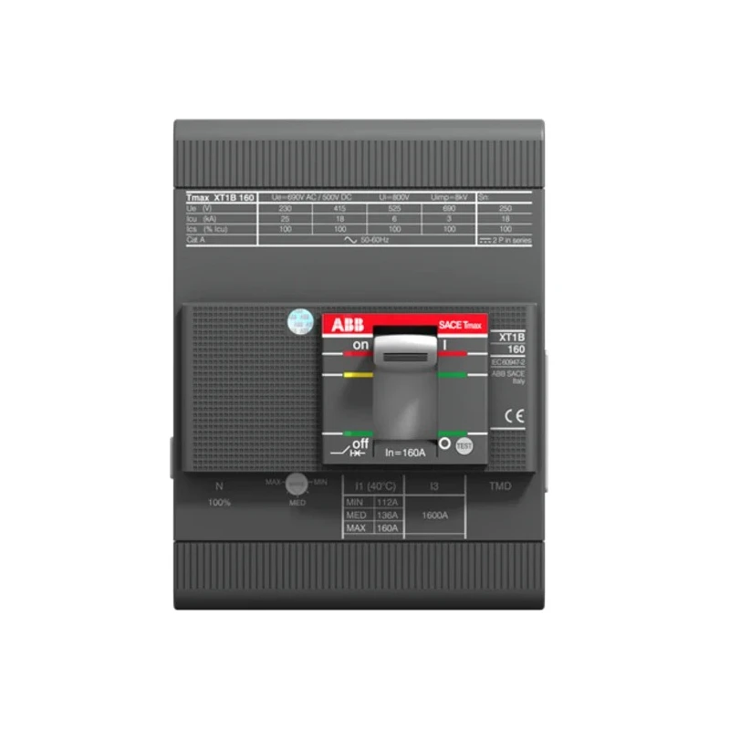 ABB Molded Case Circuit Breaker 4-Pole 160A, Breaking Capacity 5 kA, Fixed Mount XT1H
