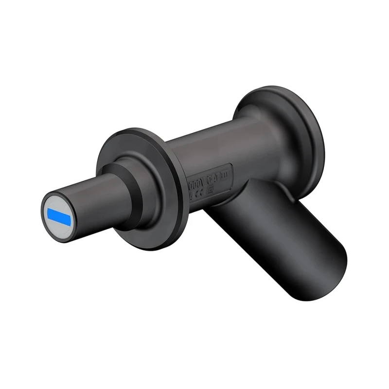 Staubli Black Test Connector Adapter Nickel Plated 4 mm 2A 1kV Socket to Plug 66.9516-21