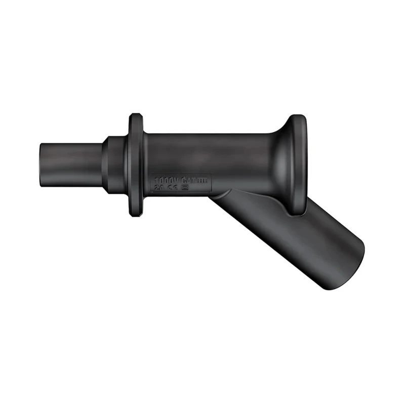 Staubli Black Test Connector Adapter Nickel Plated 4 mm 2A 1kV Socket to Plug 66.9516-21