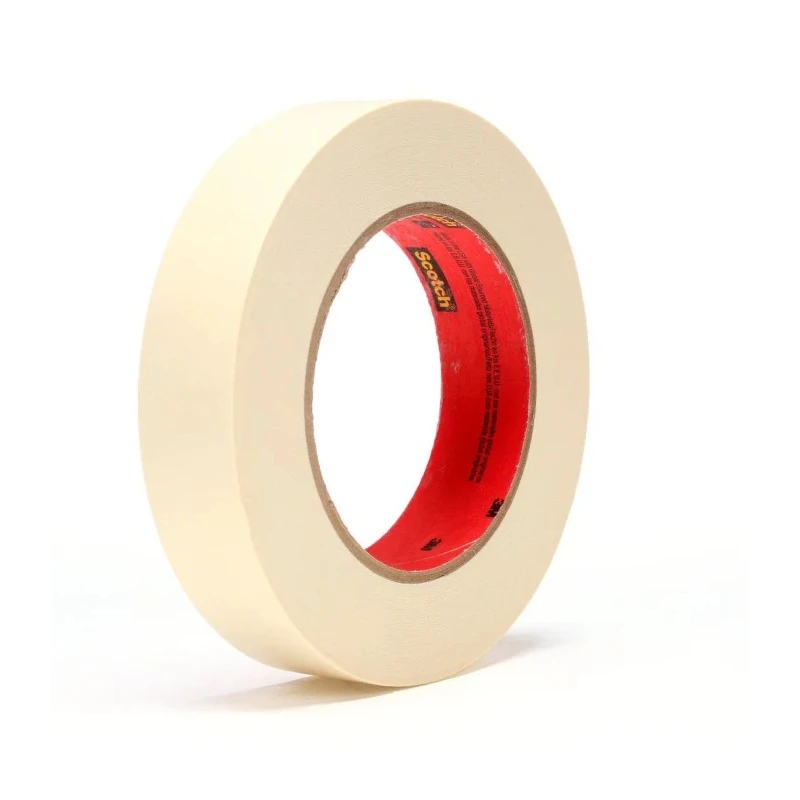 3M Beige Scotch Masking Tape Paper Backing Rubber Adhesive 19mm Width 55m Length Heat Resistant up to 350°F 214X19,1