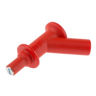 Staubli Red Test Connector Adapter with Steel Contacts, Nickel Plated, 2A, 1kV, CAT III & CAT IV 66.9516-22