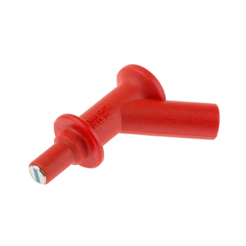 Staubli Red Test Connector Adapter with Steel Contacts, Nickel Plated, 2A, 1kV, CAT III & CAT IV 66.9516-22