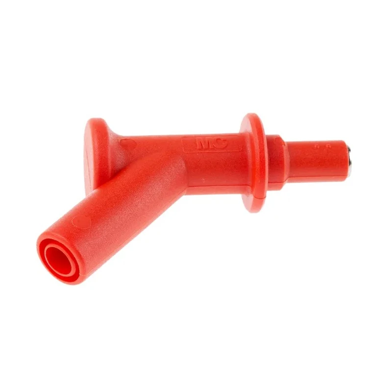 Staubli Red Test Connector Adapter with Steel Contacts, Nickel Plated, 2A, 1kV, CAT III & CAT IV 66.9516-22