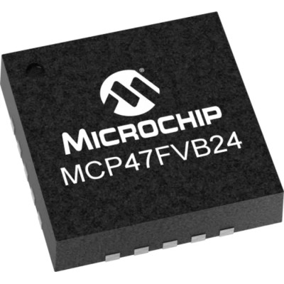 Microchip 12-Bit 4-Channel Serial-I2C Digital to Analogue Converter DAC MCP47FVB24-E/MQ 2.7V-5.5V, 20-Pin QFN