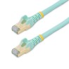 StarTech.com Cat6a Shielded Screened Ethernet Cable 5 m, Stranded Copper Conductors, Light Blue PVC Jacket CAT6a