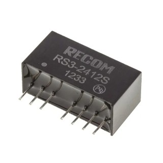 Recom DC/DC Converter Single Output SIP Package 12V DC 250mA 3W 18V-36V Input RS3-2412S