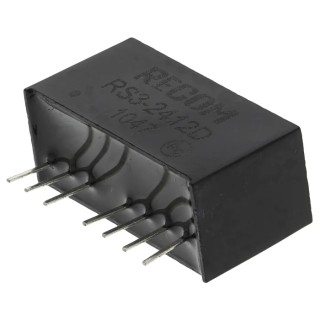 Recom RS3 Series DC/DC Converter 12 V ±12 V Output, 18–36 V DC Input, 3 W, 8-Pin SIP Through Hole RS3-2412D