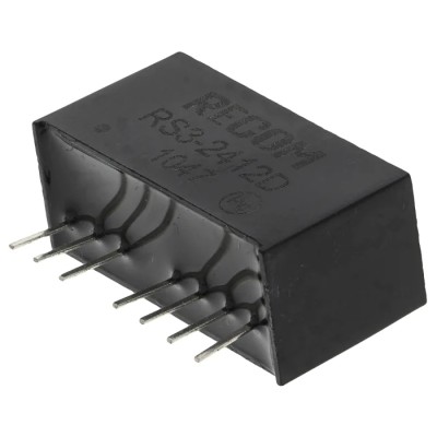 Recom RS3 Series DC/DC Converter 12 V ±12 V Output, 18–36 V DC Input, 3 W, 8-Pin SIP Through Hole RS3-2412D