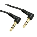 RS PRO Male 3.5 mm Stereo Jack to Male 3.5 mm Stereo Jack Auxiliary Cable Black PVC Jacket 300mm 236-9049
