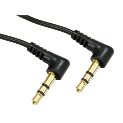 RS PRO Male 3.5 mm Stereo Jack to Male 3.5 mm Stereo Jack Auxiliary Cable Black PVC Jacket 300mm 236-9049
