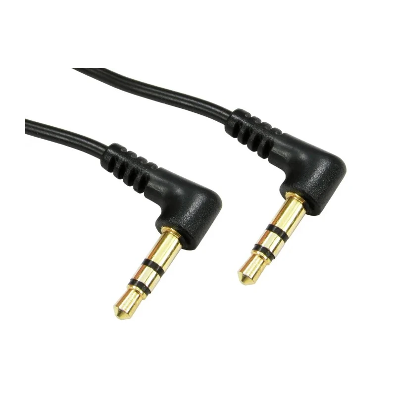 RS PRO Male 3.5 mm Stereo Jack to Male 3.5 mm Stereo Jack Auxiliary Cable Black PVC Jacket 300mm 236-9049