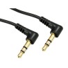 RS PRO Male 3.5 mm Stereo Jack to Male 3.5 mm Stereo Jack Auxiliary Cable Black PVC Jacket 300mm 236-9049