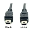 RS PRO IC Socket USB Cable Male Mini USB Type A to Male Mini USB Type B Black 1m 236-9084