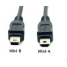 RS PRO IC Socket USB Cable Male Mini USB Type A to Male Mini USB Type B Black 1m 236-9084