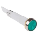 Arcolectric (Bulgin) Ltd 0275 Series Green Panel Mount Indicator, 110V AC, Solder Tab Termination, IP67, Flush C027500NAM