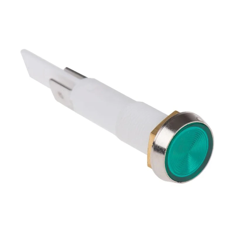 Arcolectric (Bulgin) Ltd 0275 Series Green Panel Mount Indicator, 110V AC, Solder Tab Termination, IP67, Flush C027500NAM