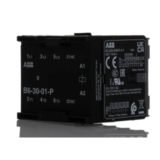 ABB B6 Series Contactor 3-Pole 20 A 4 kW Power Rating 240V Coil Voltage GJL1211009R8010 B6-30-01-P 220-240V AC