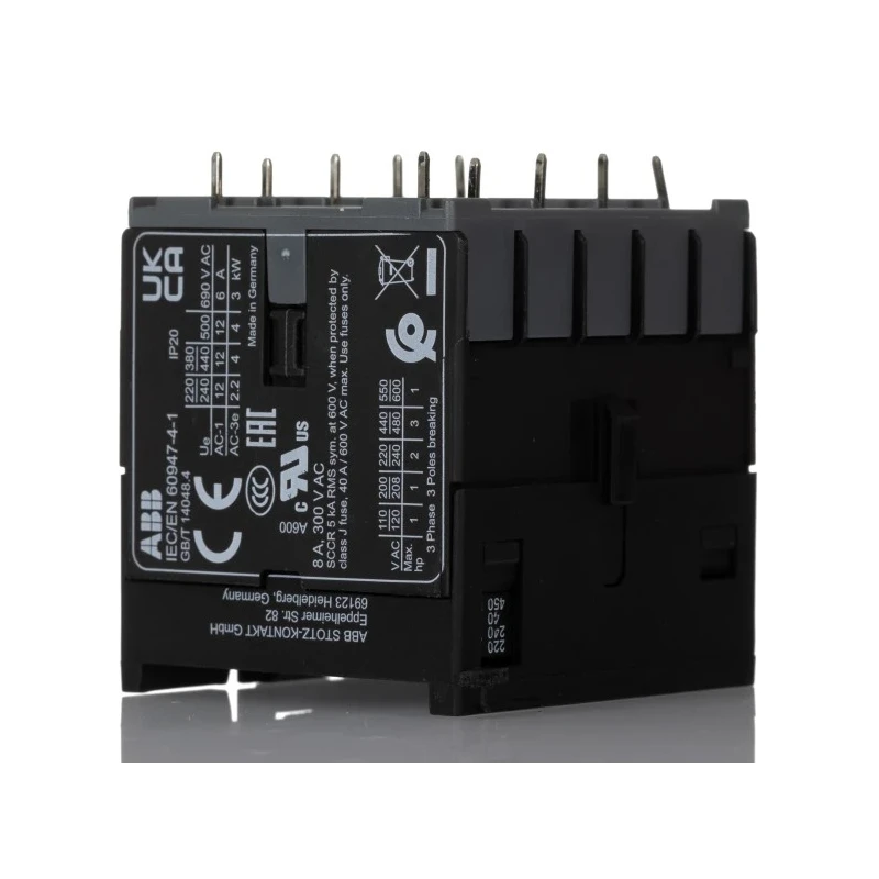ABB B6 Series Contactor 3-Pole 20 A 4 kW Power Rating 240V Coil Voltage GJL1211009R8010 B6-30-01-P 220-240V AC